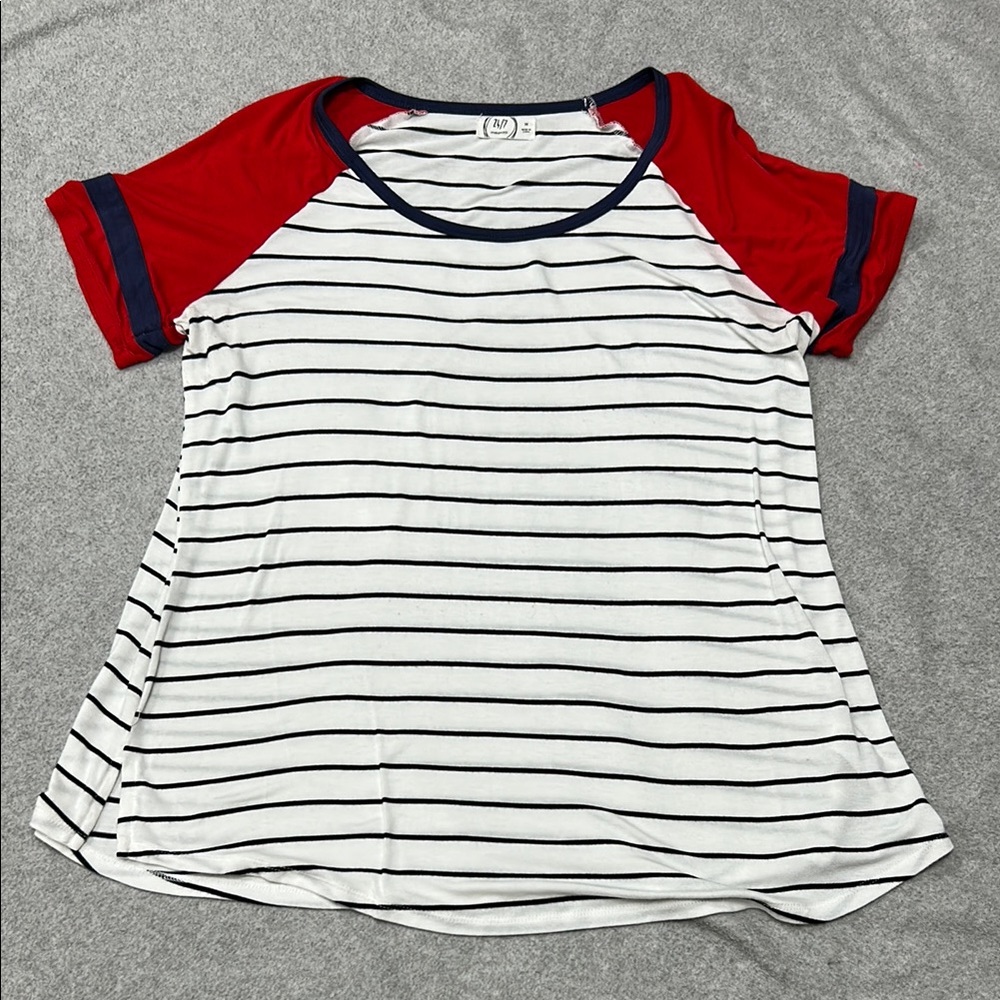 Maurice’s Red, White, and Blue Striped Shirt